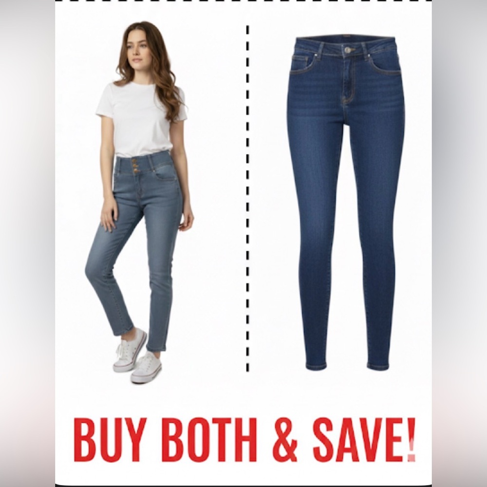 High-Waisted Blue Jeans P22